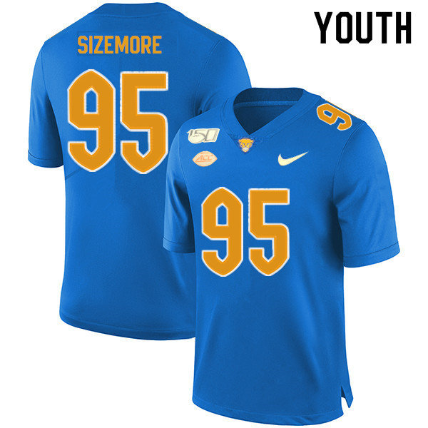2019 Youth #95 Greg Sizemore Pitt Panthers College Football Jerseys Sale-Royal
